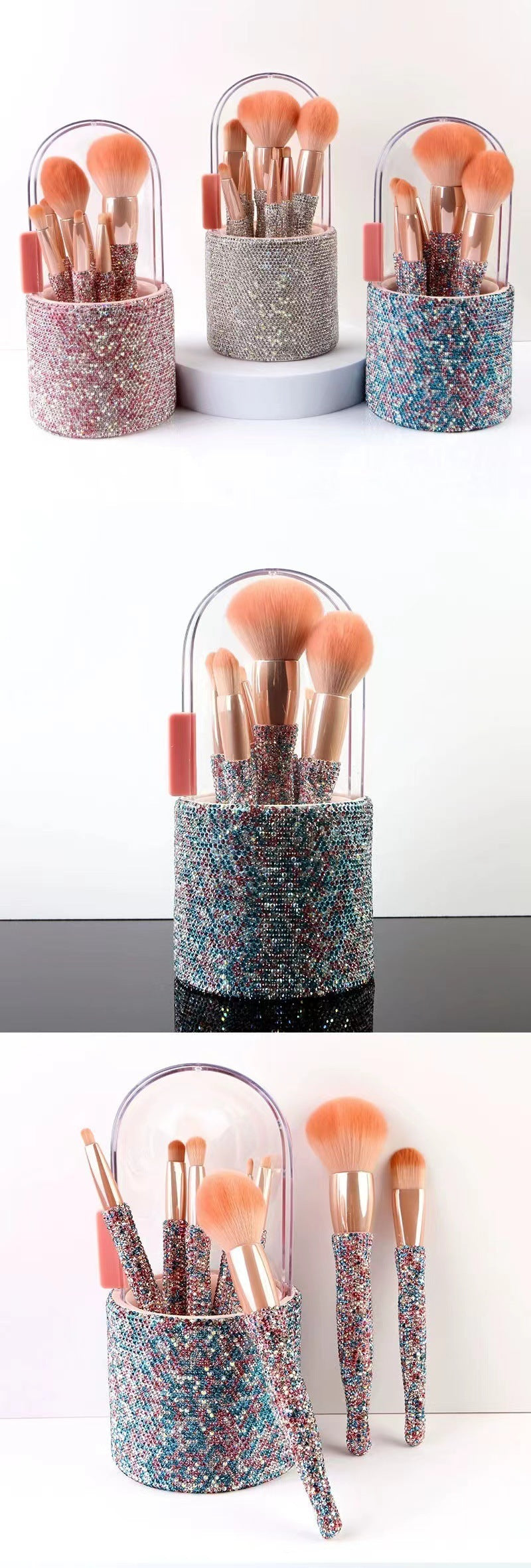 Light Luxury Diamond-embedded Makeup Brush Set 8 High-end Makeup Brushes Suit Light Luxury Diamond-embedded Makeup Brush Set 8 High-end Makeup Brushes Suit