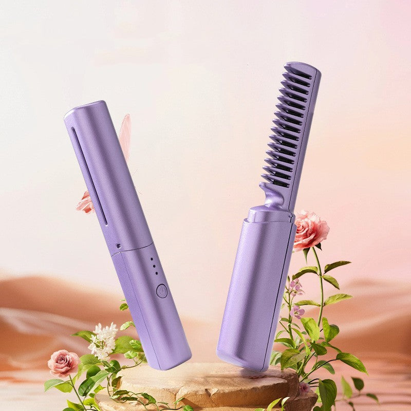 Professional Wireless Hair Straightener Curler Comb Fast Heating Negative Ion Straightening Curling Brush Hair Styling Tools Professional Wireless Hair Straightener Curler Comb Fast Heating Negative Ion Straightening Curling Brush Hair Styling Tools