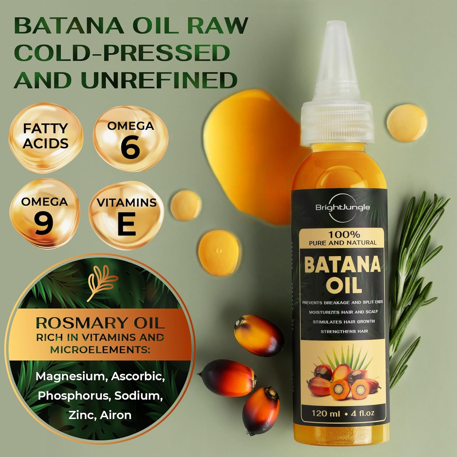 Premium Batana Oil for Hair Care - 100% Pure Organic - 120ml / 4 Fl Oz | Premium Aceite de Batana with Pleasant Aroma | Easy Application Premium Batana Oil for Hair Care - 100% Pure Organic - 120ml / 4 Fl Oz | Premium Aceite de Batana with Pleasant Aroma | Easy Application