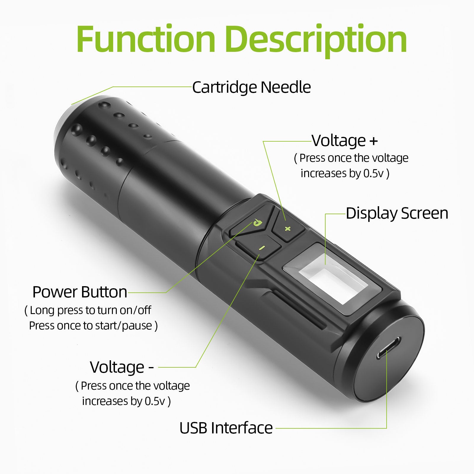 Black Poor Qi Adjustable Radio Source Long Pen Motor Tattoo Machine Mini Tattoo Pen With USB Charging Cable Black Poor Qi Adjustable Radio Source Long Pen Motor Tattoo Machine Mini Tattoo Pen With USB Charging Cable