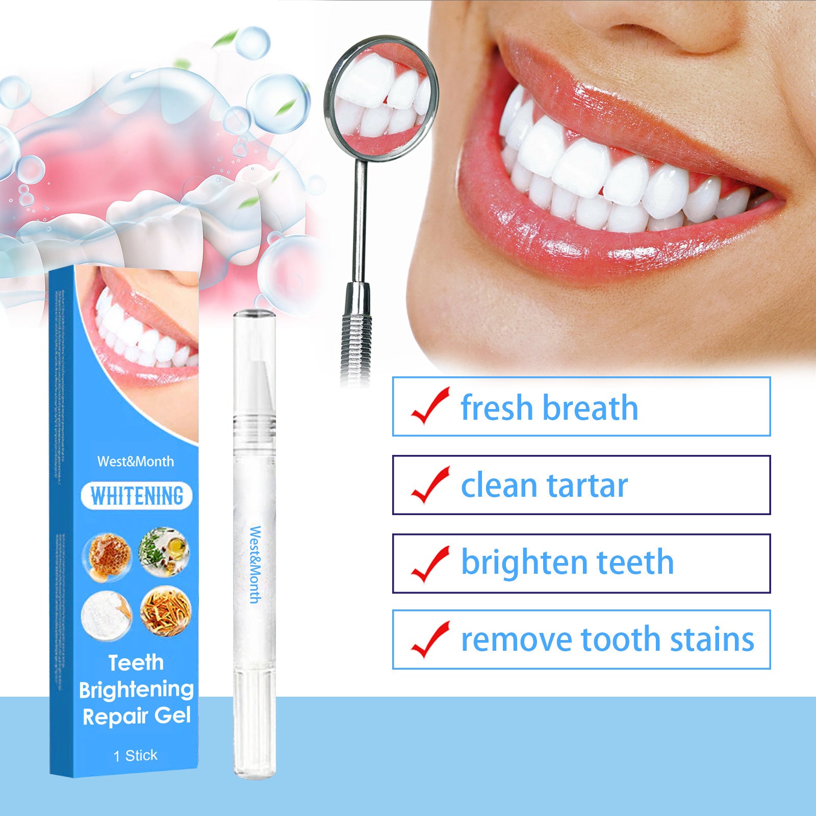 West&Month Tooth Brightening & Repair Pen Oral Care Teeth Cleaning & Brightening Pen West&Month Tooth Brightening & Repair Pen Oral Care Teeth Cleaning & Brightening Pen