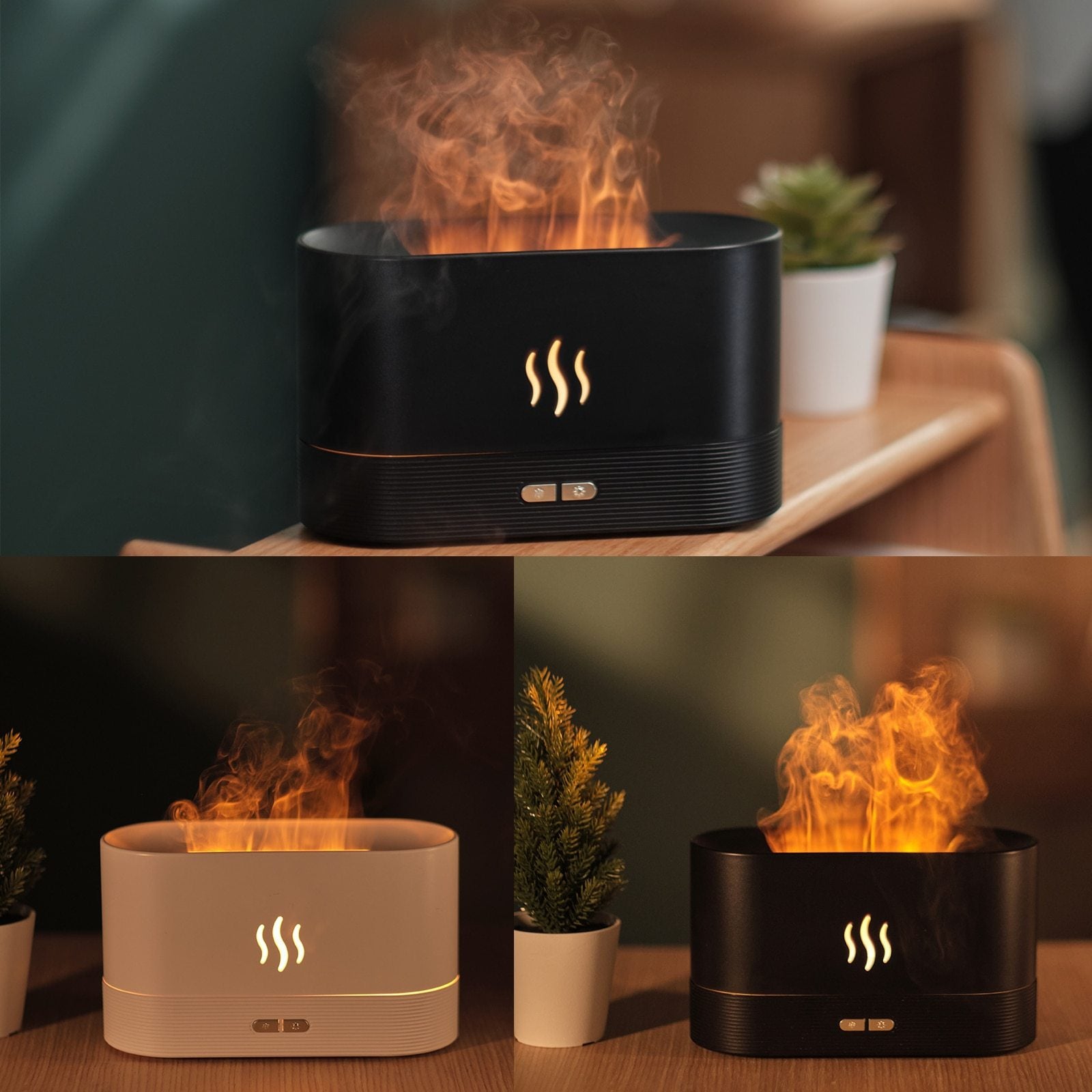 Aroma Diffuser With Flame Light Mist Humidifier Aromatherapy Diffuser With Waterless Auto-Off Protection For Spa Home Yoga Office Aroma Diffuser With Flame Light Mist Humidifier Aromatherapy Diffuser With Waterless Auto-Off Protection For Spa Home Yoga Office