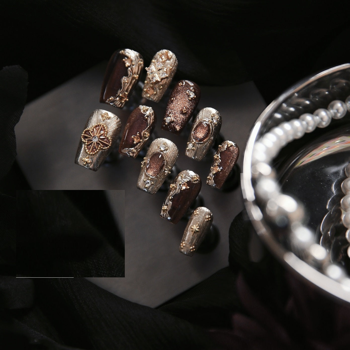 Buchilati Series Golden Amber Maillard Style Advanced Manicure Customized Nails Buchilati Series Golden Amber Maillard Style Advanced Manicure Customized Nails