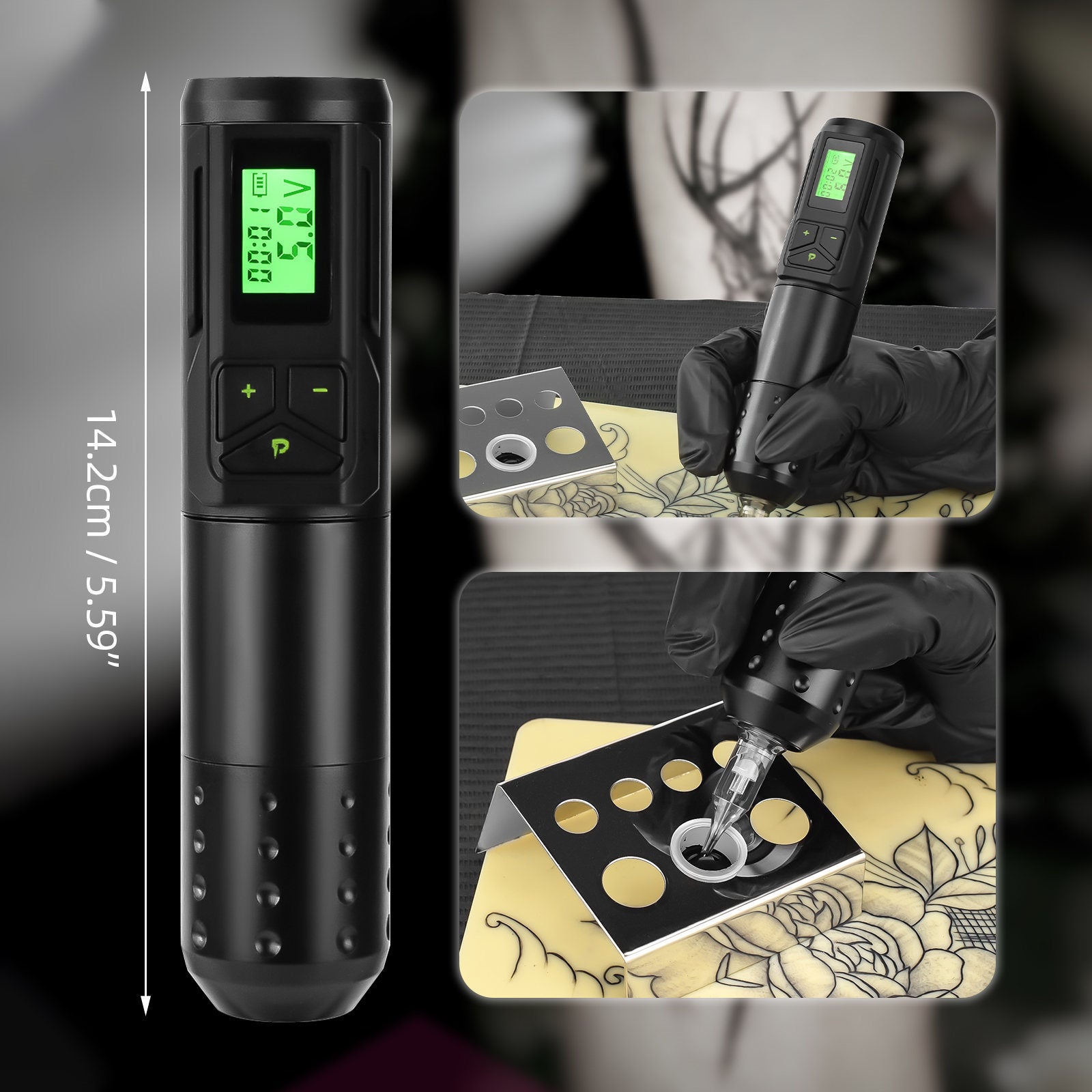 Black Poor Qi Adjustable Radio Source Long Pen Motor Tattoo Machine Mini Tattoo Pen With USB Charging Cable Black Poor Qi Adjustable Radio Source Long Pen Motor Tattoo Machine Mini Tattoo Pen With USB Charging Cable