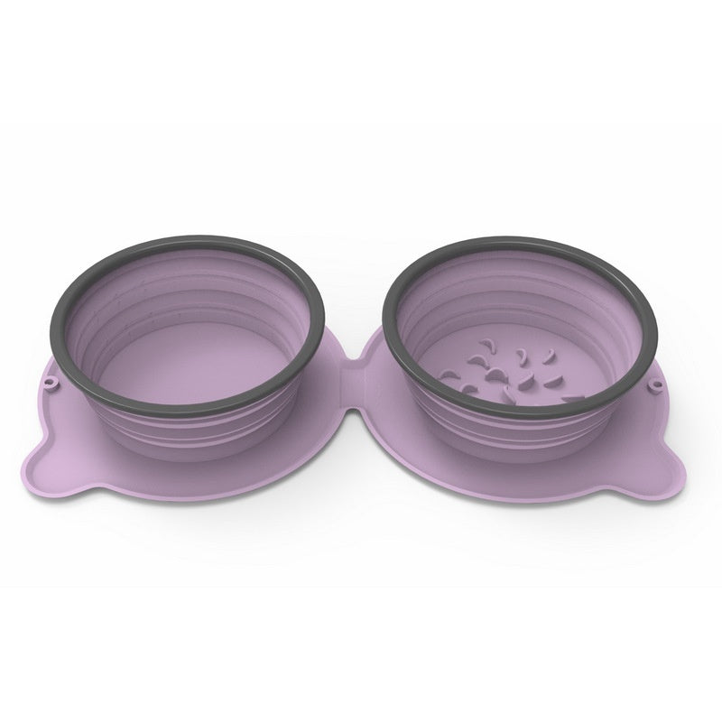 Portable Silicone Double Dog Food Bowls Foldable Non-Slip Cat Bowl Pet Travel Anti-Choking Feeding Bowl Outdoor Portable Silicone Double Dog Food Bowls Foldable Non-Slip Cat Bowl Pet Travel Anti-Choking Feeding Bowl Outdoor