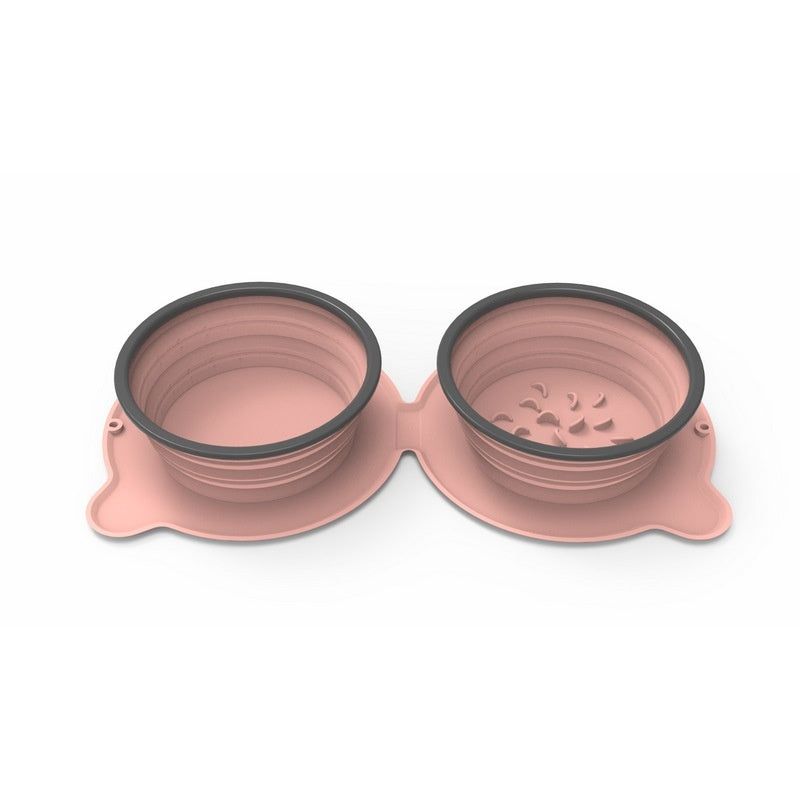 Portable Silicone Double Dog Food Bowls Foldable Non-Slip Cat Bowl Pet Travel Anti-Choking Feeding Bowl Outdoor Portable Silicone Double Dog Food Bowls Foldable Non-Slip Cat Bowl Pet Travel Anti-Choking Feeding Bowl Outdoor