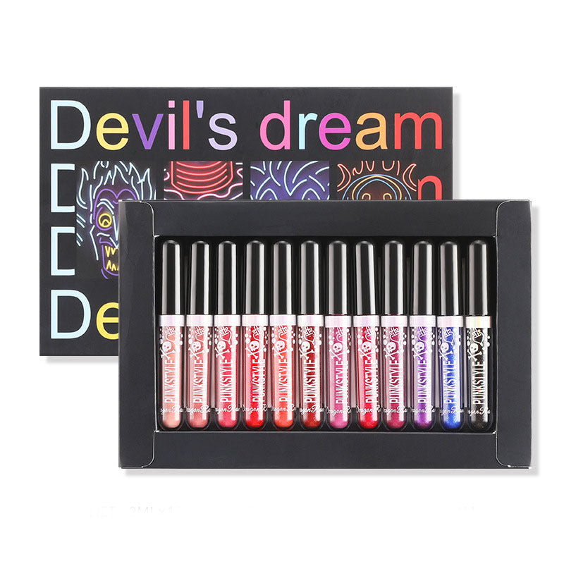 12Pcs Liquid Lipstick Set Halloween Makeup Diamond Symphony Lip Gloss Long Lasting Moisturizing Lip Glaze Glitter Cosmetic 12Pcs Liquid Lipstick Set Halloween Makeup Diamond Symphony Lip Gloss Long Lasting Moisturizing Lip Glaze Glitter Cosmetic