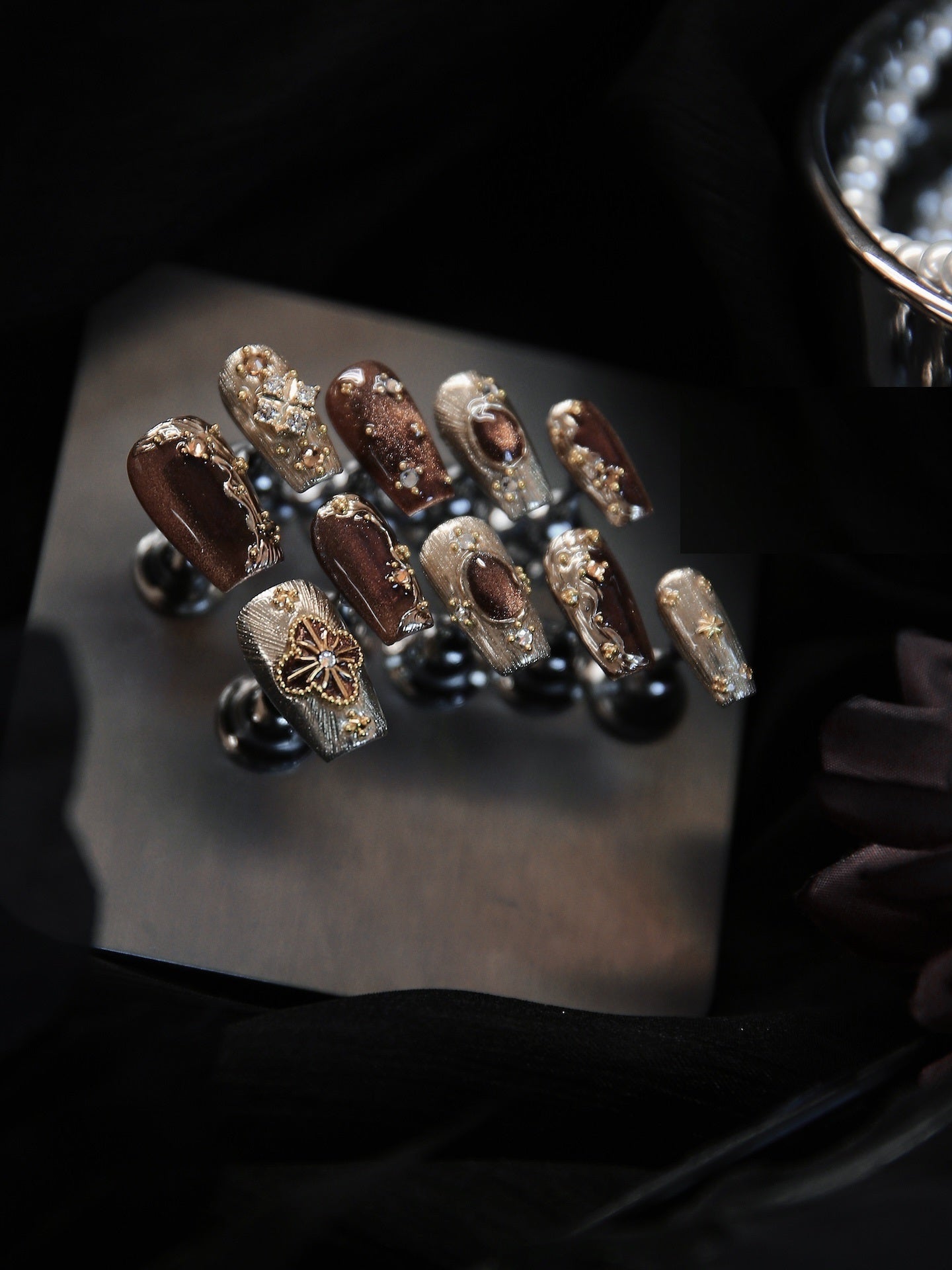 Buchilati Series Golden Amber Maillard Style Advanced Manicure Customized Nails Buchilati Series Golden Amber Maillard Style Advanced Manicure Customized Nails