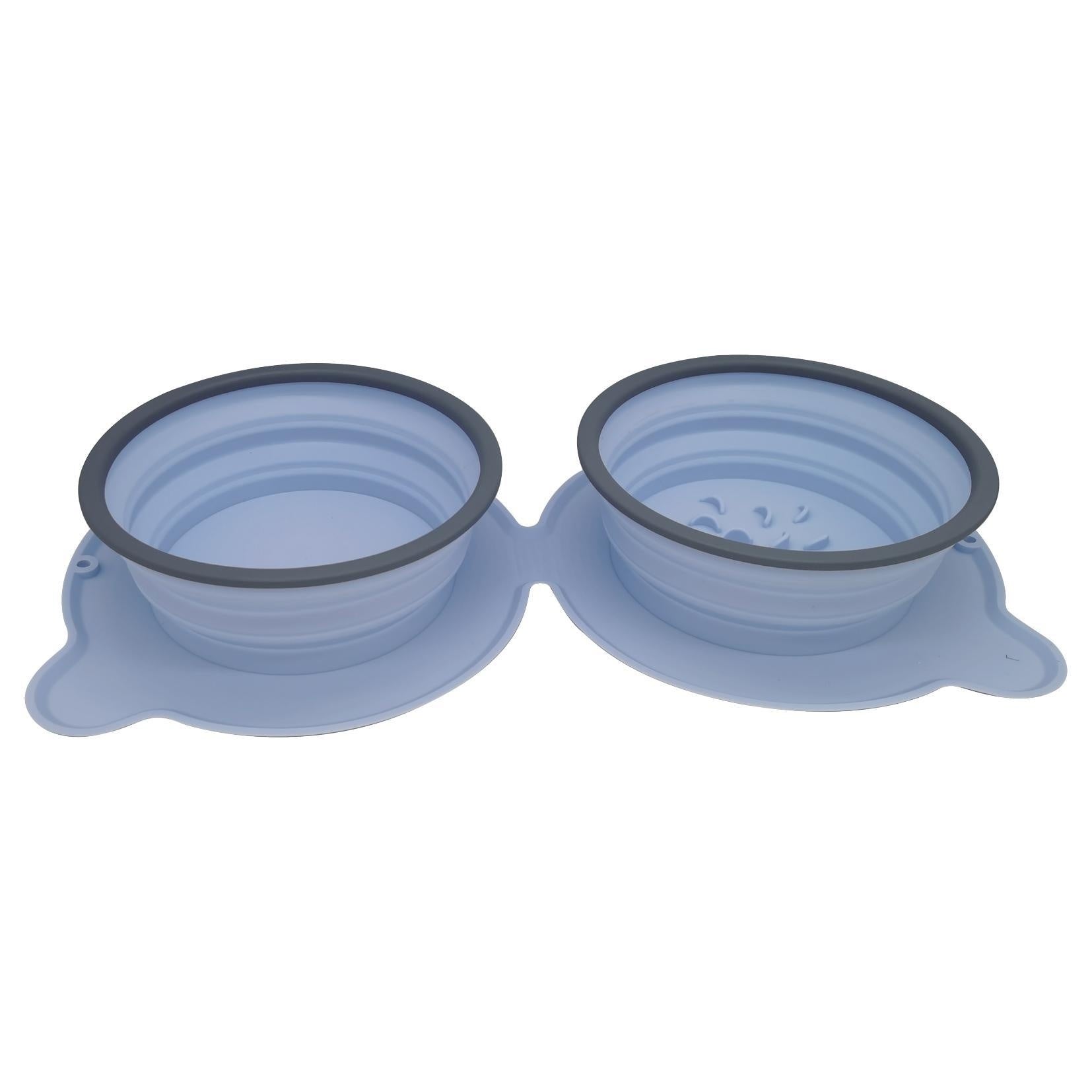 Portable Silicone Double Dog Food Bowls Foldable Non-Slip Cat Bowl Pet Travel Anti-Choking Feeding Bowl Outdoor Portable Silicone Double Dog Food Bowls Foldable Non-Slip Cat Bowl Pet Travel Anti-Choking Feeding Bowl Outdoor