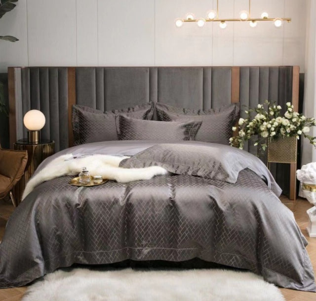Luxury Retro Style Black Gold 120 Yarn-dyed Jacquard Cotton Bed Four-piece Set Luxury Retro Style Black Gold 120 Yarn-dyed Jacquard Cotton Bed Four-piece Set