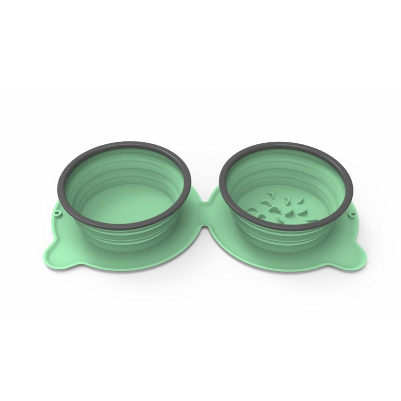 Portable Silicone Double Dog Food Bowls Foldable Non-Slip Cat Bowl Pet Travel Anti-Choking Feeding Bowl Outdoor Portable Silicone Double Dog Food Bowls Foldable Non-Slip Cat Bowl Pet Travel Anti-Choking Feeding Bowl Outdoor