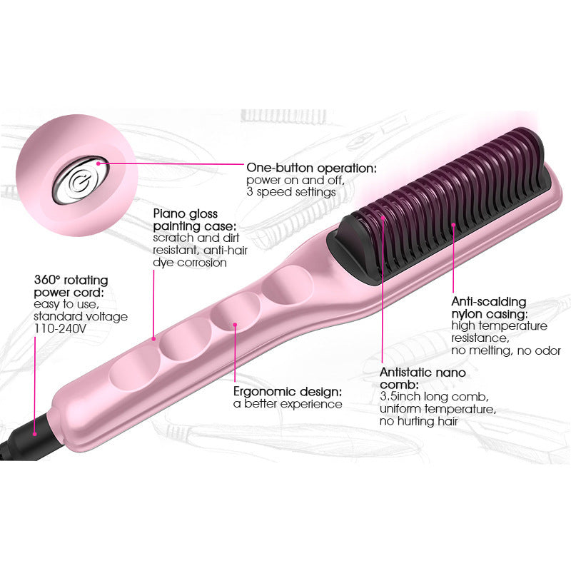 Hair Curler And Straightener Dual-use Straight Comb Electric Hair Straightener Hair Curler And Straightener Dual-use Straight Comb Electric Hair Straightener