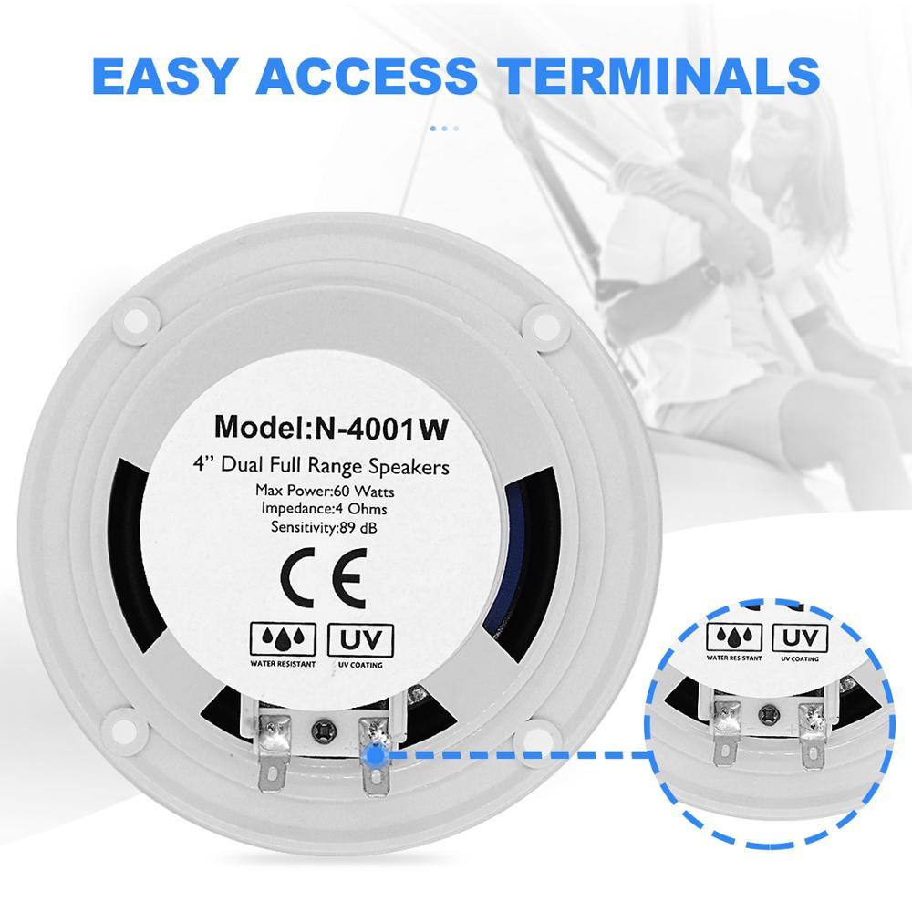 120 Watts 4 Inch Waterproof Marine Speakers Sound System Boat Speake For Outdoor Golf Cart SPA UTV ATV Motorcycle Music Speaker 120 Watts 4 Inch Waterproof Marine Speakers Sound System Boat Speake For Outdoor Golf Cart SPA UTV ATV Motorcycle Music Speaker
