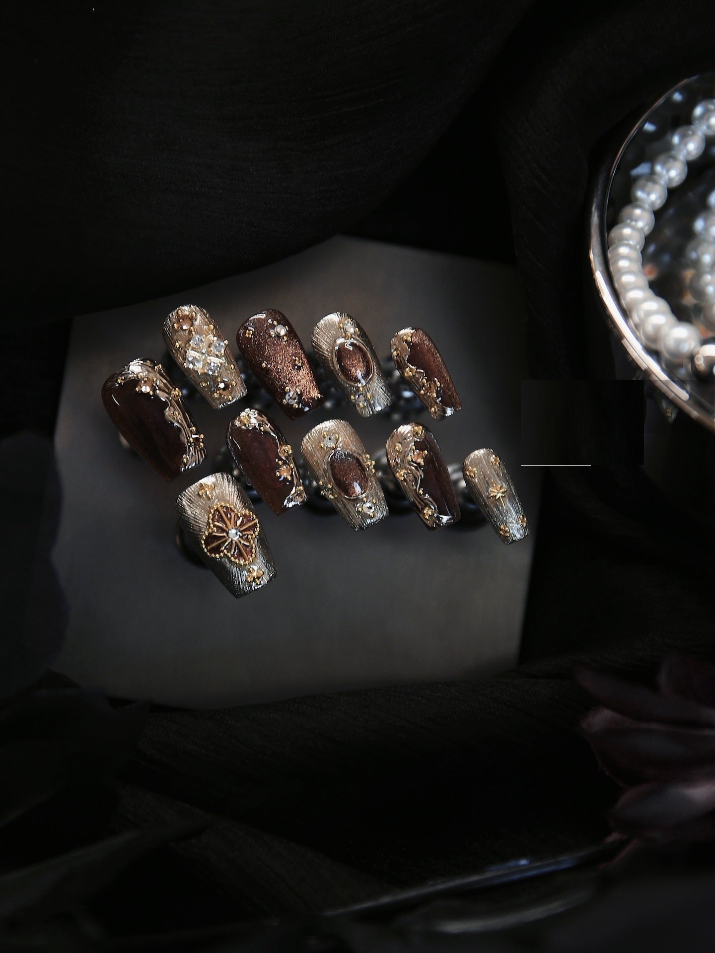 Buchilati Series Golden Amber Maillard Style Advanced Manicure Customized Nails Buchilati Series Golden Amber Maillard Style Advanced Manicure Customized Nails