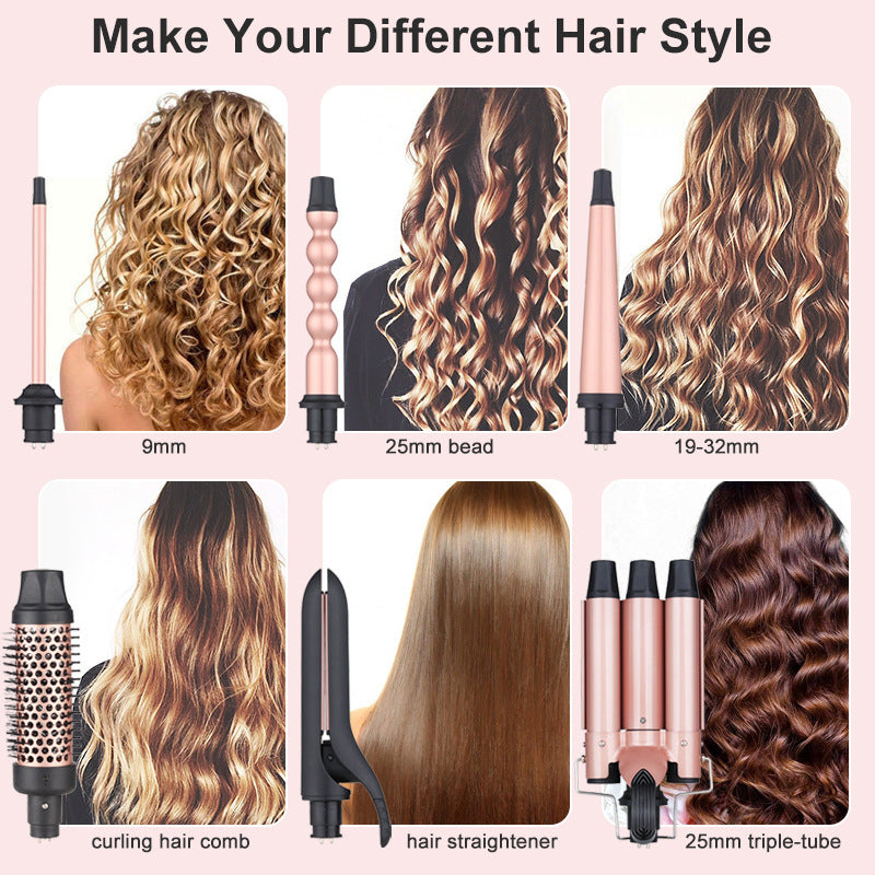 6 In1 Top-changing Curler Two-speed Indicator Light Multi-function Hair Curler 6 In1 Top-changing Curler Two-speed Indicator Light Multi-function Hair Curler