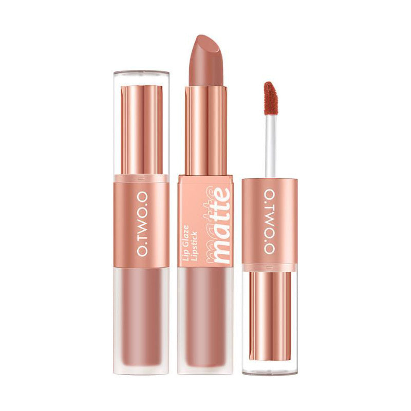 Lip Glaze Nude Milky Coffee Amber Pumpkin Cinnamon Milk Tea Double-headed Lipstick Lip Glaze Nude Milky Coffee Amber Pumpkin Cinnamon Milk Tea Double-headed Lipstick