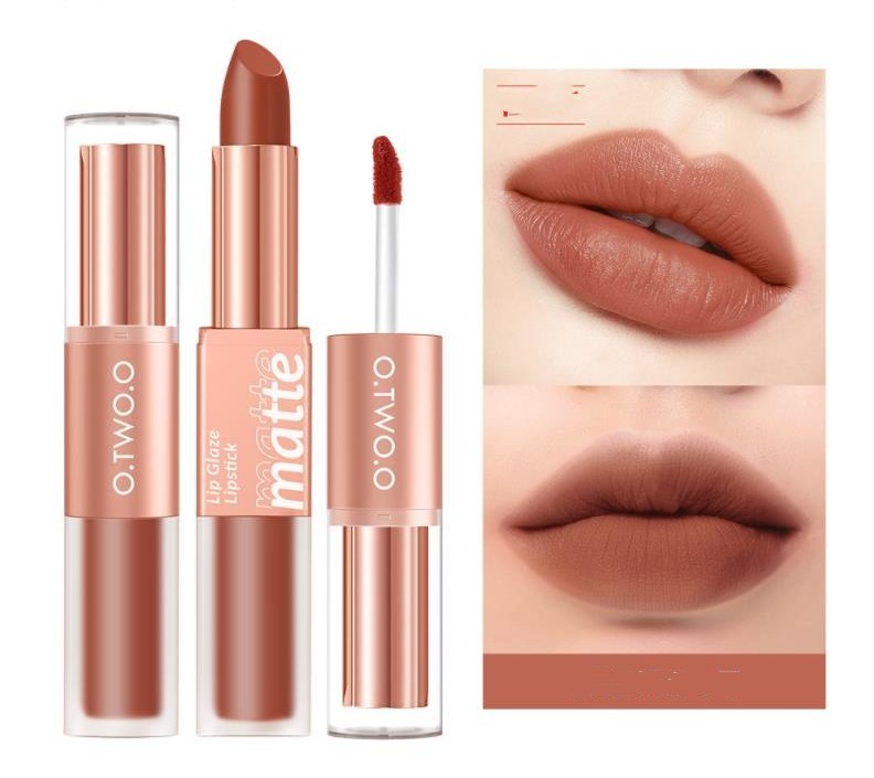 Lip Glaze Nude Milky Coffee Amber Pumpkin Cinnamon Milk Tea Double-headed Lipstick Lip Glaze Nude Milky Coffee Amber Pumpkin Cinnamon Milk Tea Double-headed Lipstick