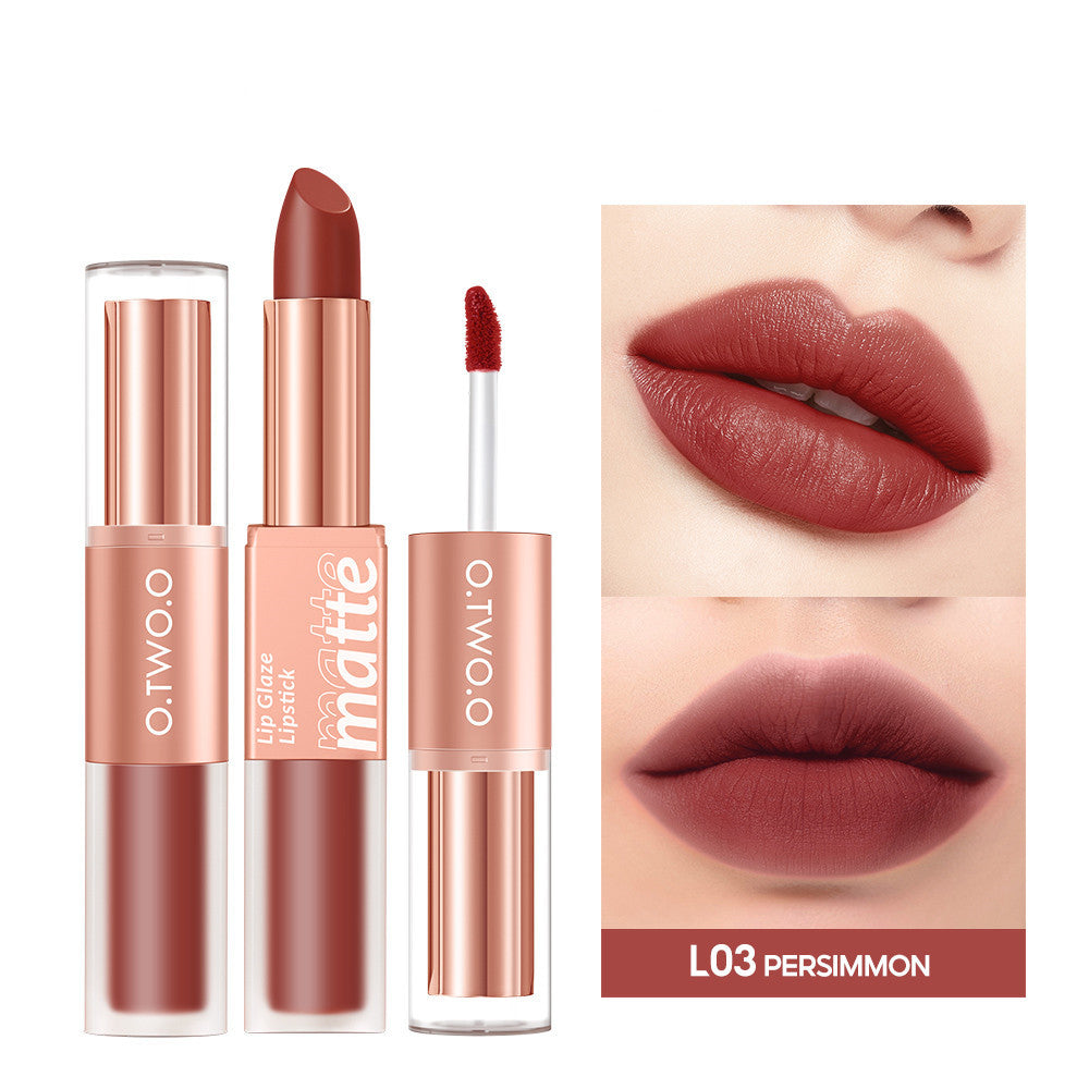Lip Glaze Nude Milky Coffee Amber Pumpkin Cinnamon Milk Tea Double-headed Lipstick Lip Glaze Nude Milky Coffee Amber Pumpkin Cinnamon Milk Tea Double-headed Lipstick