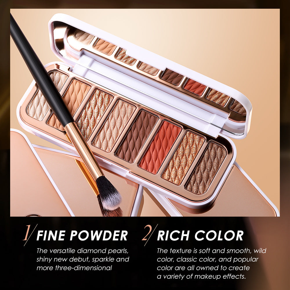 8-color Eyeshadow Palette High-gloss Trimming Blush Modification Mousse Texture Matte Earth Color 8-color Eyeshadow Palette High-gloss Trimming Blush Modification Mousse Texture Matte Earth Color