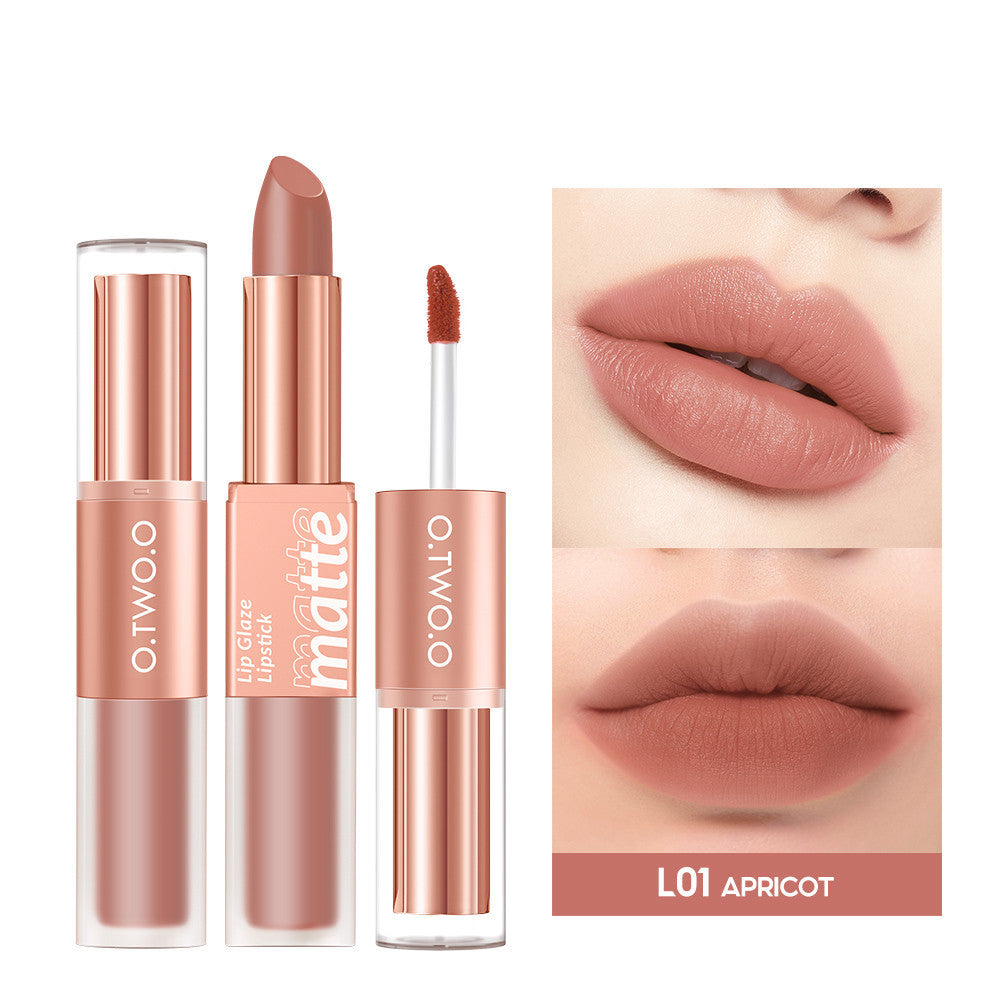 Lip Glaze Nude Milky Coffee Amber Pumpkin Cinnamon Milk Tea Double-headed Lipstick Lip Glaze Nude Milky Coffee Amber Pumpkin Cinnamon Milk Tea Double-headed Lipstick