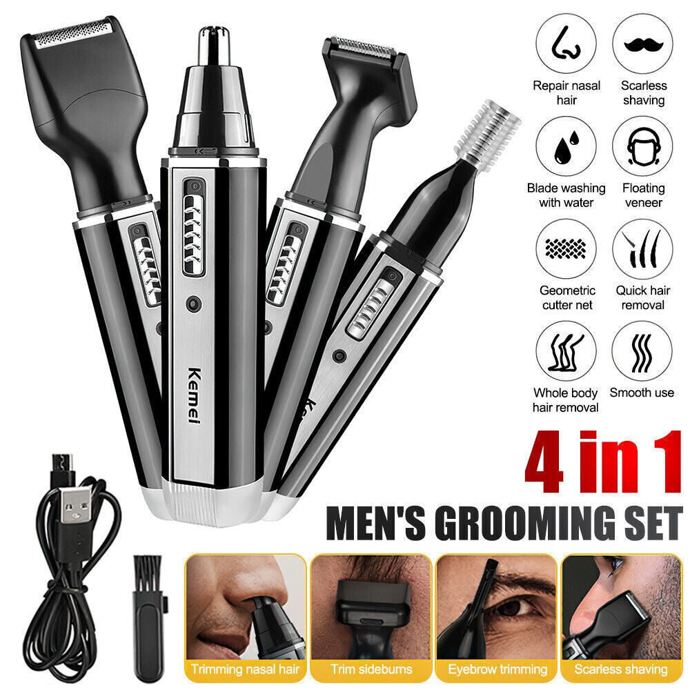 4 In 1 Rechargeable Hair Beard Eyebrow Ear Nose Shaver Trimmer Electric Kits UK 4 In 1 Rechargeable Hair Beard Eyebrow Ear Nose Shaver Trimmer Electric Kits UK