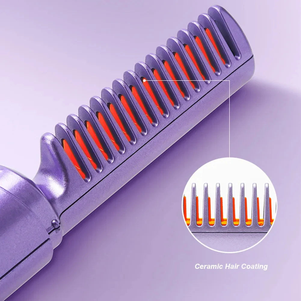 Professional Wireless Hair Straightener Curler Comb Fast Heating Negative Ion Straightening Curling Brush Hair Styling Tools Professional Wireless Hair Straightener Curler Comb Fast Heating Negative Ion Straightening Curling Brush Hair Styling Tools