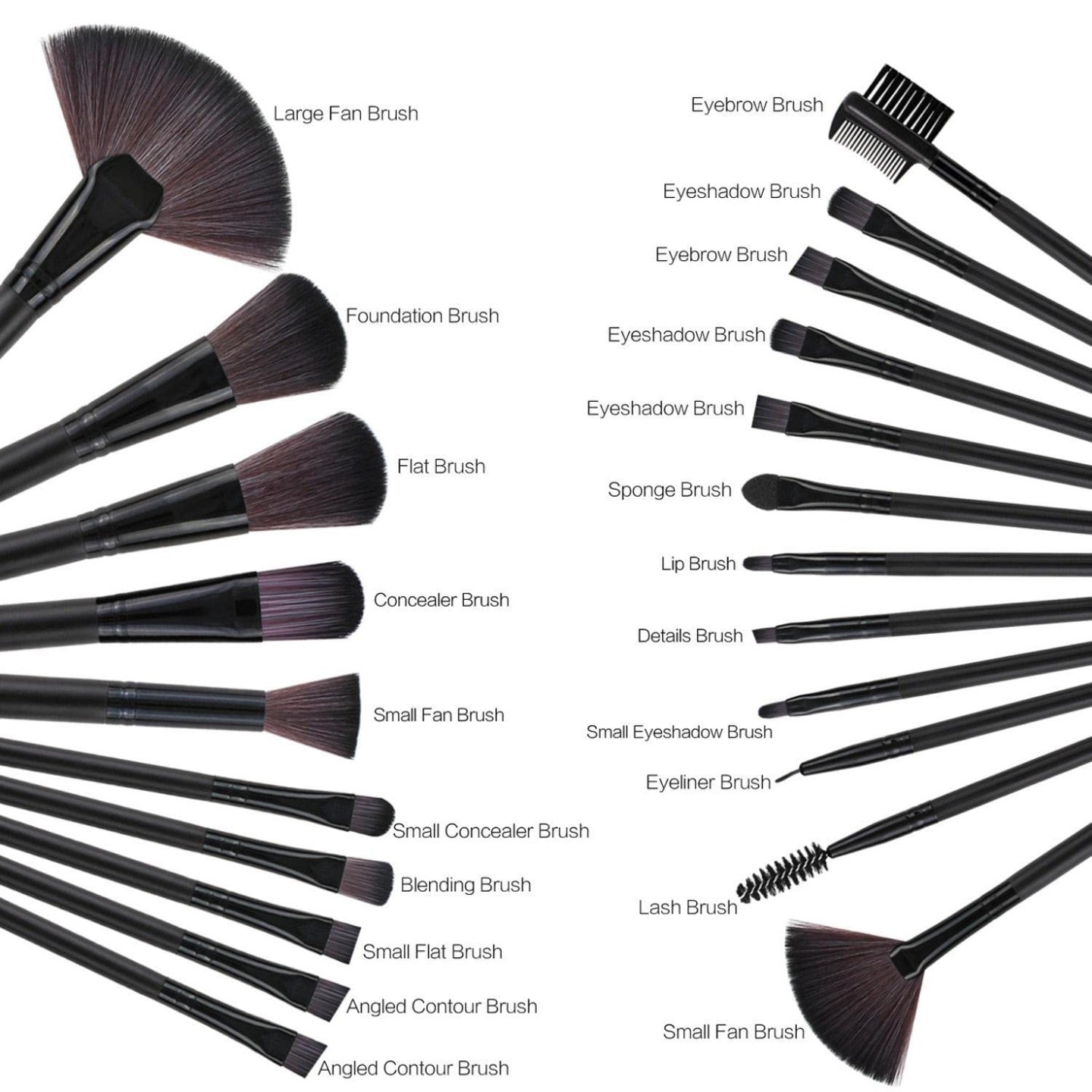 22 Piece Makeup Brush Set Professional Black Foundation Eyeshadow Brush With Storage Bag For Girls 22 Piece Makeup Brush Set Professional Black Foundation Eyeshadow Brush With Storage Bag For Girls