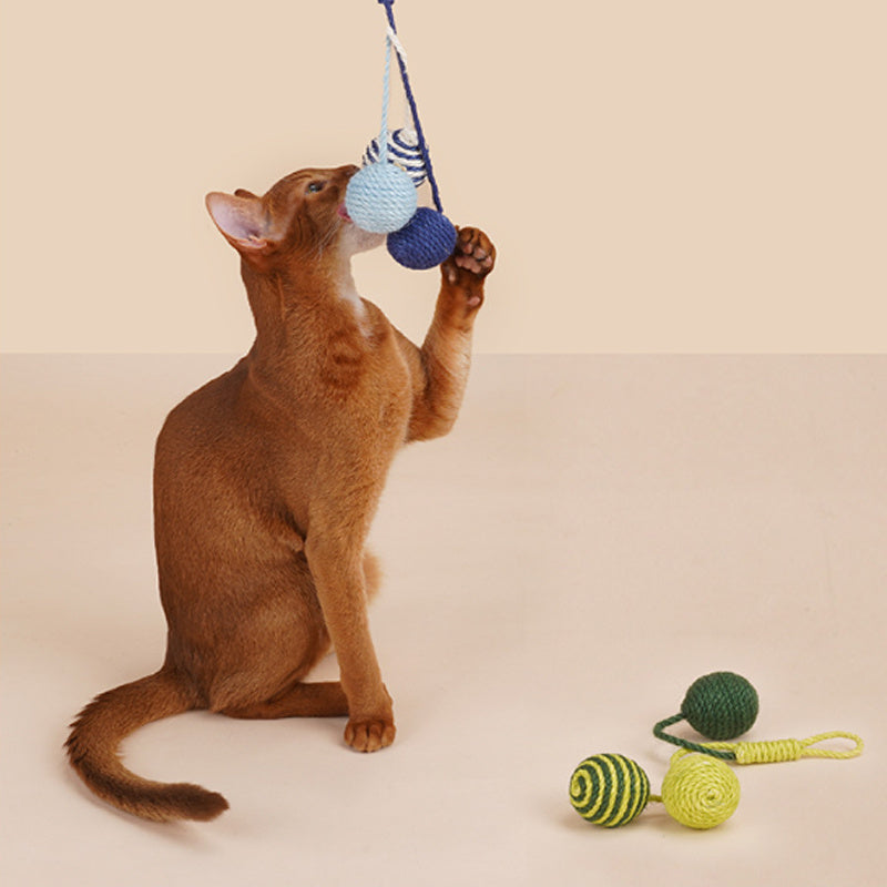 Cat Toy Cat Teaser Stick Bite Resistant Catnip Ball Cat Toy Set Cat Toy Self-hi Kitten Pet