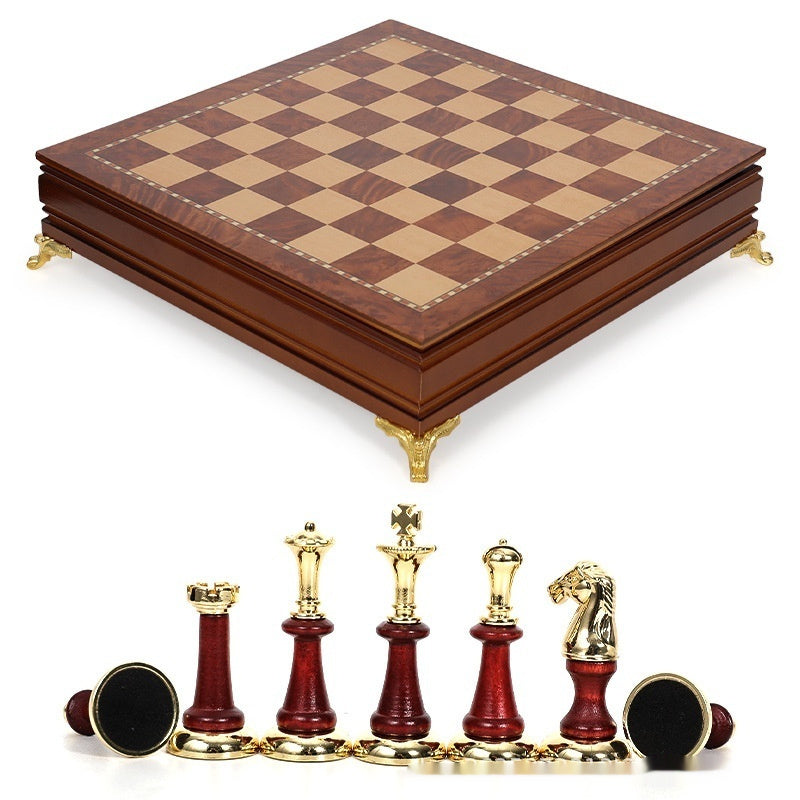 Luxury Metal Solid Wood Desktop Good Storage Chess