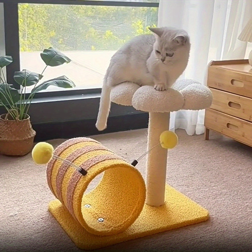 Bee Cat Climbing Frame Sisal Cat Scratching Board No Debris Or Occupation Of Cat Scratching Post Cat Supplies  Cute Cat Tree Cat Scratching Post With Tunnel