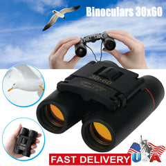 Binoculars 30x60 Zoom Travel Compact Folding Telescope Hunting Day Night Outdoor Small Pocket Binoculars Compact Adults, Mini Kids Binoculars Boys For Bird Watching, Concert Theater Opera