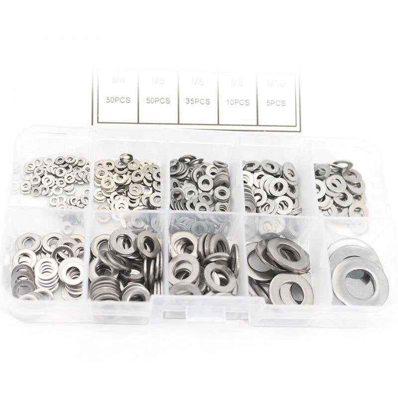 Gasket 304 Stainless Steel Flat Washer Set M1.6-M10