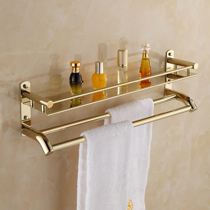 Stainless steel bathroom towel double towel rack