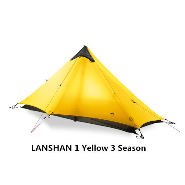 Single tip poleless tent