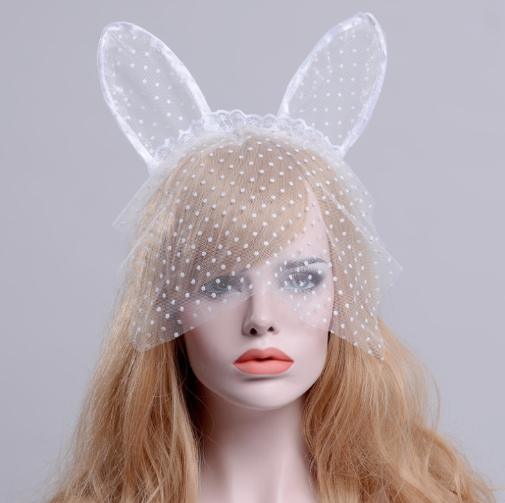 Small dot veil lace cat ears