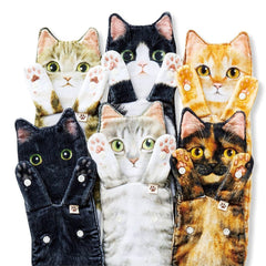 Cat Hand Towels Long Cat Shape Wipe Handkerchiefs Bath Towels For Bathroom Kitchen