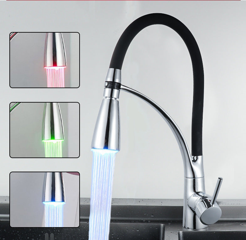 Kitchen faucet with cold tropical lamp