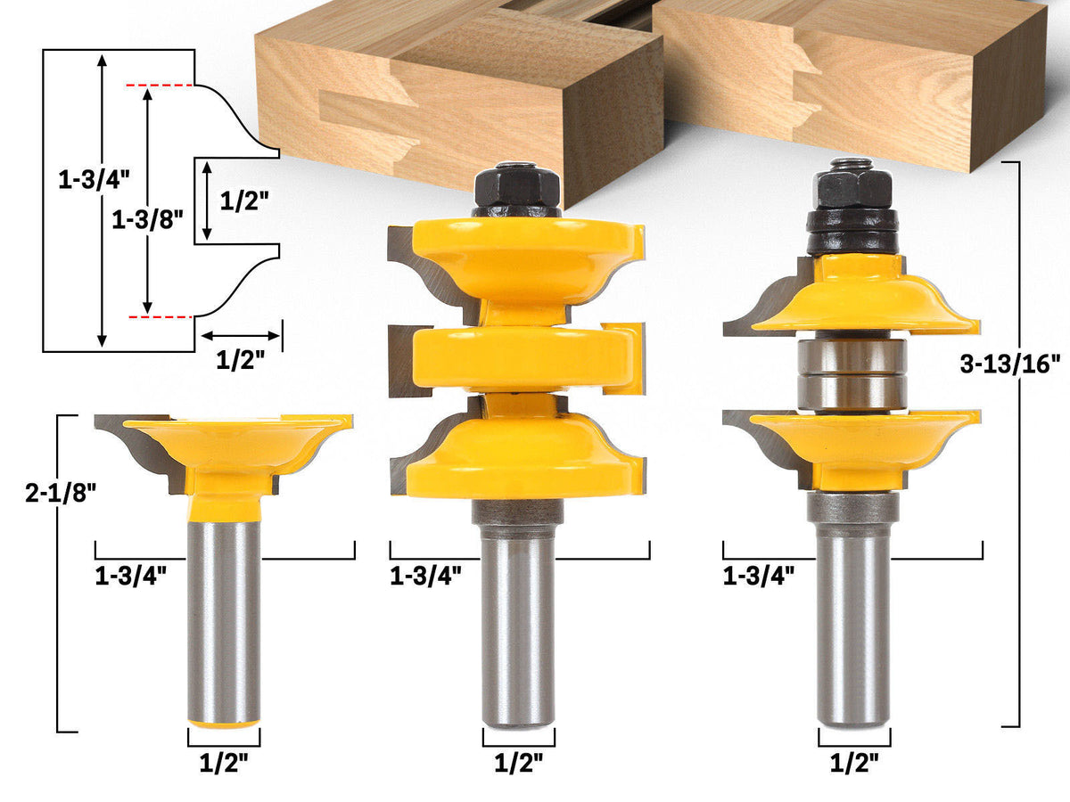 3-piece Door Frame Tenon Cutter Woodworking Cutter