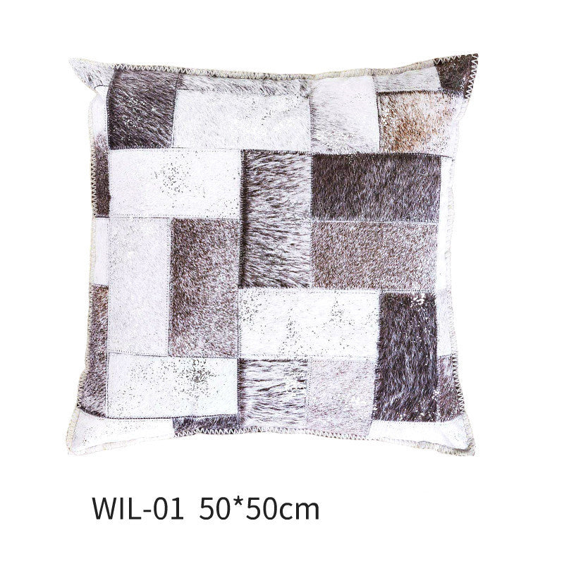 Handmade Wool Pillow Simple Modern American Country Nordic Style Imitation Leather Creative Cushion Cover