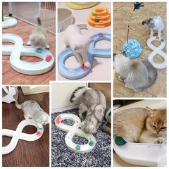 Cat Toys Self Hi To Relieve Boredom Cat Turntable Track Ball Kitten Teasing Cat Stick Pet Cat Consumption