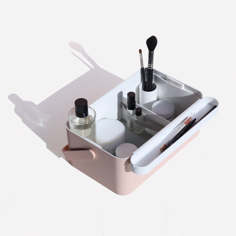 Portable makeup box with makeup lamp