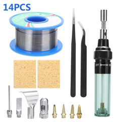 Gas soldering iron set