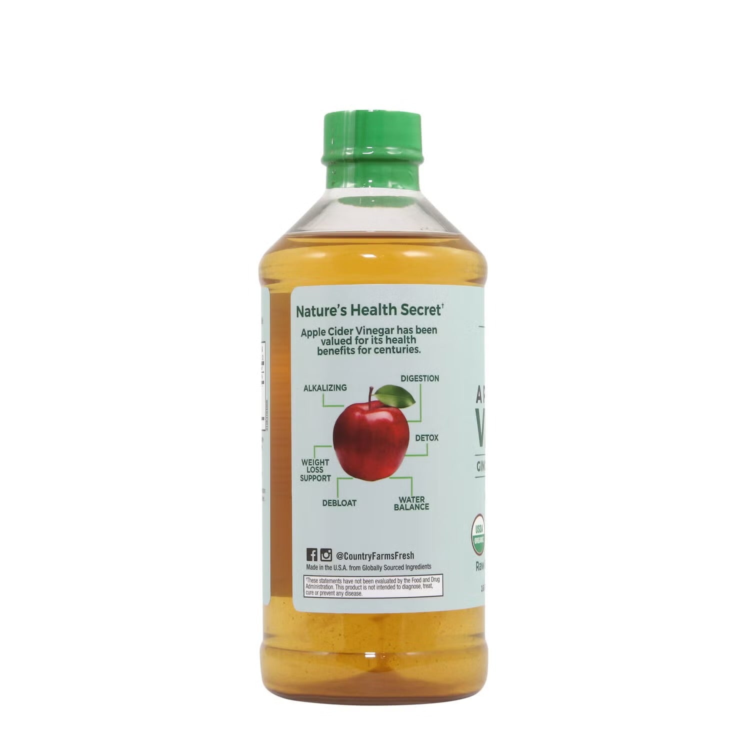 Organic Apple Cider Vinegar - Ginger, Cayenne & Maple - 16 fl oz. (32 Servings)