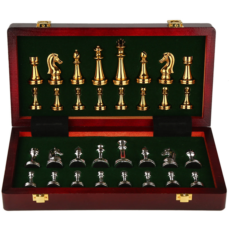 Chess Premium Gift Box Metal Bronze Children's Folding