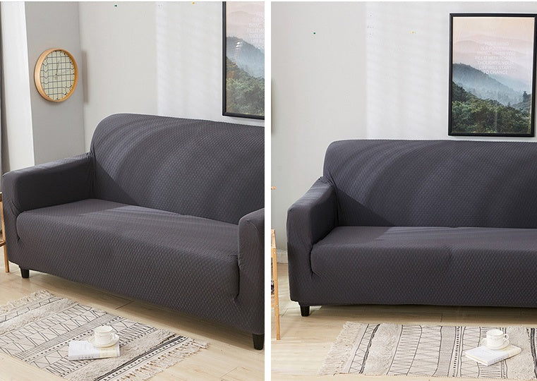 Pure color stretch waterproof sofa cover