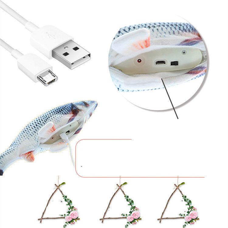 Fish Plush Catnip Pet Toy That Emulates The Beating Fish