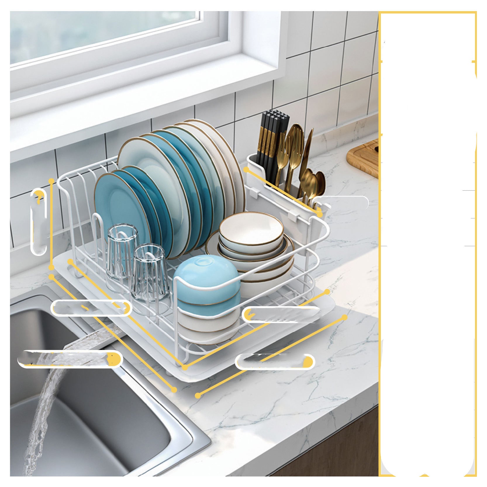 Stainless Steel Dish Rack Drain Rack Dish Rack Kitchen Shelf