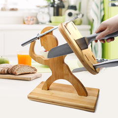 Humanoid Creative Maple Wooden Knife Holder