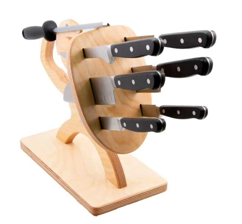 Humanoid Creative Maple Wooden Knife Holder