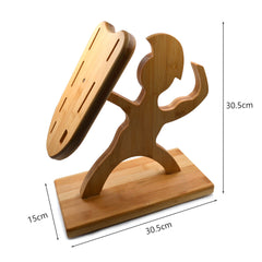 Humanoid Creative Maple Wooden Knife Holder